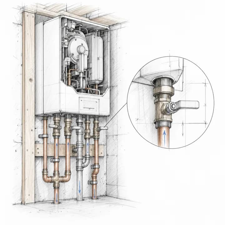 Illustration: boiler connections