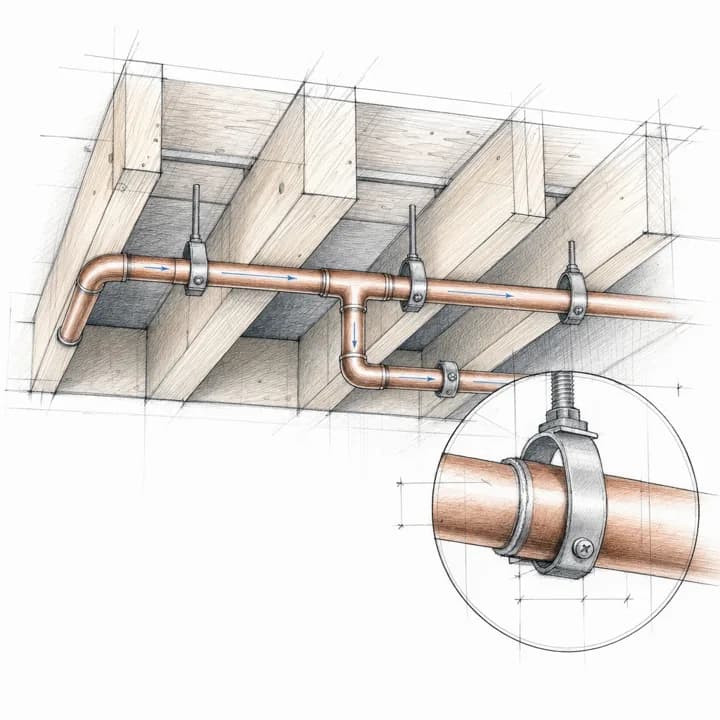 Illustration: visible copper pipes