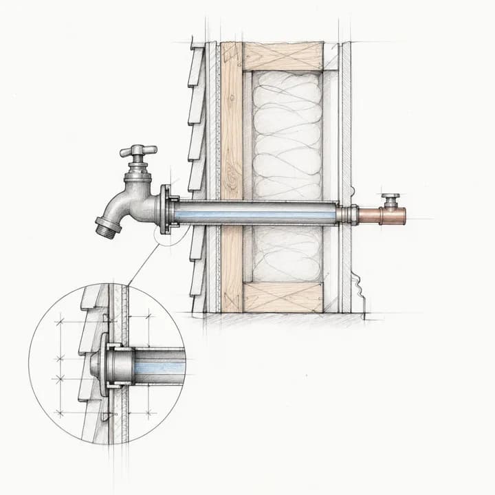 Illustration: outdoor hose faucets